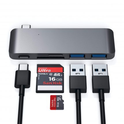 Satechi Type-C USB Hub with USB-C Charging Port 