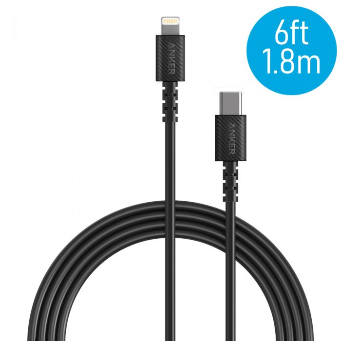 CABLE LTG TO USB-C POWERLINE+ 1.8M 6FT BLACK