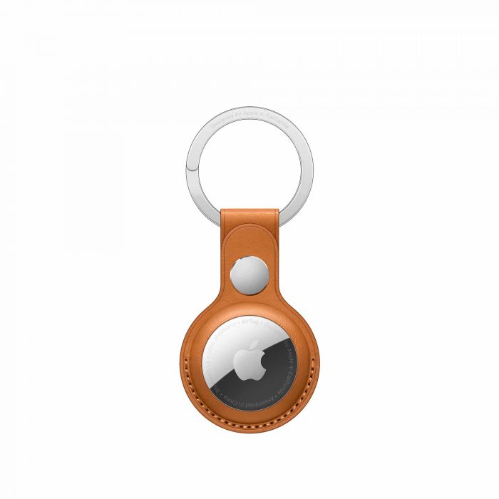 Apple AirTag Leather Key Ring - Golden