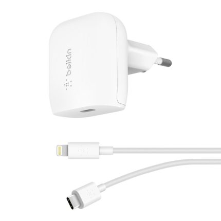 Belkin 18W USB-C PD Wall Charger + USB-C to Lightning Cable 