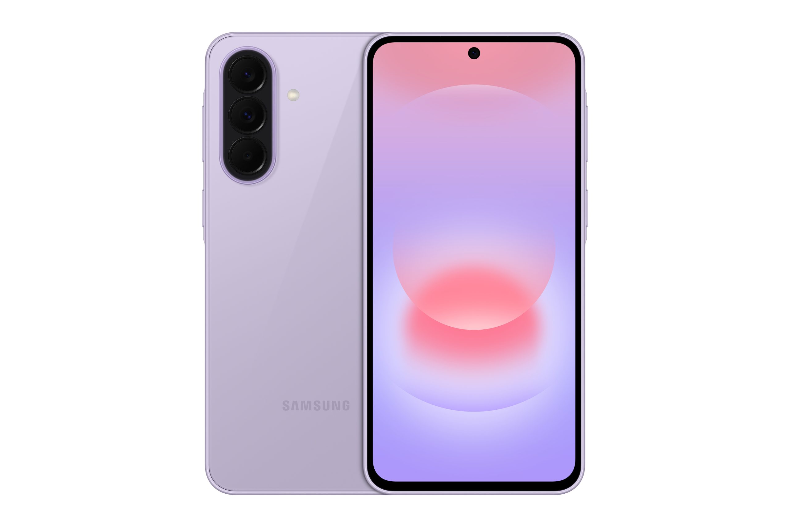 samsung a37, front back, lavender color