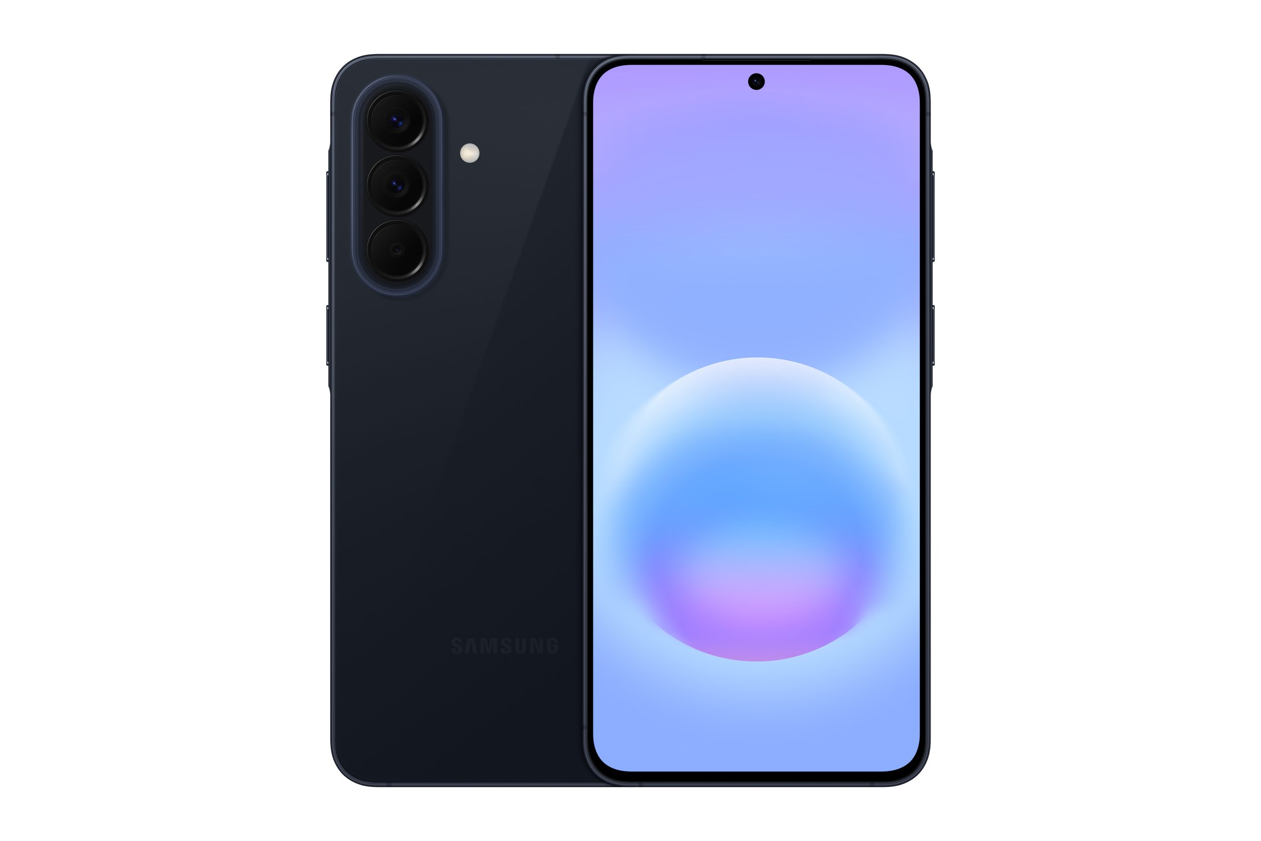 samsung a57, front back, navy color